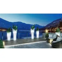 VASO - MOD. ASSIA LUMINOUS CACHE-POT - CON LUCE A LED - STRUTTURA IN POLIETILENE - NORMA CE