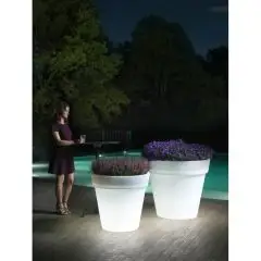 VASO - MOD. ARIA CACHE-POT LUMINOUS - CON LUCE A LED O KIT RGBW - STRUTTURA IN POLIETILENE - NORMA CE