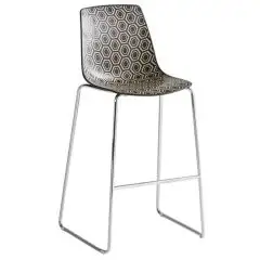 SGABELLO ALHAMBRA - MOD. ALHAMBRA ST 76 - SGABELLO CON SEDUTA IN TECNOPOLIMERO - TELAIO IMPILABILE IN METALLO CROMATO O VERNICIATO - PER USO INTERNO/ESTERNO - DIM. cm L 50 x P 55 x H 114 - NORMA CE