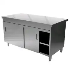 Elemento neutro con vano ante scorrevoli - Struttura in inox finitura scotch brite