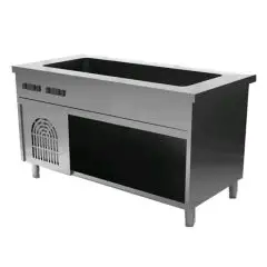Elemento freddo con vasca e vano a giorno - Vasca H 22 cm - Struttura in inox finitura scotch brite