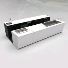 BANCO BAR E RETROBANCO CON ESPOSITORE GELATO PANORAMA - MOD. START UP L1000PANORAMA+L3000/SX H951 VT - CON VASCA REFRIGERATA PER L'ESPOSIZIONE DI FOOD & BEVERAGE A SINISTRA - VETRO PER PROTEZIONE VASCA REFRIGERATA - N. 3 CELLE CON REFRIGERAZIONE VENTILATA