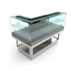 TERMINALE PER VETRINA SNACK REFRIGERATO - MOD. VBRVBDTERMDX115 - SEMILAVORATA DA PANNELLARE - VETRI BASSI DRITTI ad L - REFRIGERAZIONE STATICA - ALIMENTAZIONE V 230/50Hz MONOFASE - POTENZA W 756 - DIM. Cm L 152,1 x P 82,8 x H 115,1