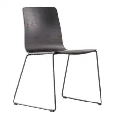 SEDIA INGA - MOD. INGA 5619 - TELAIO A SLITTA IN TONDINO D'ACCIAIO CROMATO O VERNICIATO - SCOCCA IN MULTISTRATO IMPIALLACCIATO ROVERE - PER USO INTERNO - DIM. cm L 54 x P 54 x H 80 - NORMA CE