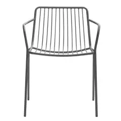 SEDIA NOLITA CON BRACCIOLI - MOD. NOLITA 3655 - SEDIA CON SCHIENALE BASSO INTERAMENTE IN ACCIAIO - IMPILABILE - PER USO ESTERNO - DIM. cm L 59,5 x P 53 x H 77 - NORMA CE