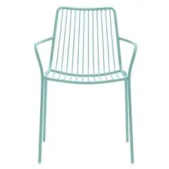 SEDIA NOLITA CON BRACCIOLI - MOD. NOLITA 3656 - SEDIA CON SCHIENALE ALTO INTERAMENTE IN ACCIAIO - IMPILABILE - PER USO ESTERNO - DIM. cm L 59,5 x P 58 x H 84,5 - NORMA CE
