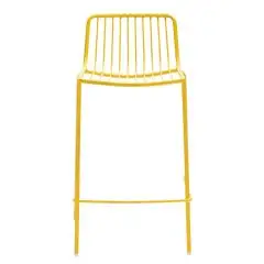 SGABELLO NOLITA - MOD. NOLITA 3657 - SGABELLO CON SCHIENALE BASSO INTERAMENTE IN ACCIAIO - IMPILABILE - PER USO ESTERNO - DIM. cm L 49,5 x P 46,5 x H 86 - NORMA CE