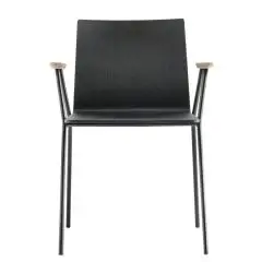 SEDIA OSAKA CON BRACCIOLI - MOD. OSAKA METAL 5712 - GAMBE IN TUBO D'ACCIAIO CROMATO O VERNICIATO - SCOCCA IN MULTISTRATO DI FRASSINO - BRACCIOLI IN FRASSINO - PER USO INTERNO - CONFEZIONE DA N. 3 - DIM. cm L 56 x P 52 x H 77,5 - NORMA CE