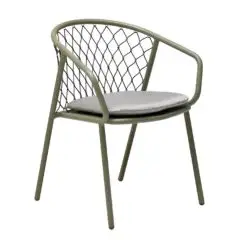 POLTRONCINA NEF CON BRACCIOLI - MOD. 626 - STRUTTURA IN ALLUMINIO VERNICIATO - SCHIENALE IN CORDA SINTETICA - CLIPS IN ACCIAIO INOX - PER USO ESTERNO - DIM. cm L 63 x P 60 x H 81 - NORMA CE