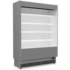 ESPOSITORE MURALE REFRIGERATO CON SPALLE CIECHE - MOD. VULCANO VC 60 INOX - ADATTO PER SALUMI E LATTICINI - A BASSO CONSUMO ENERGETICO - VENTILATO - TEMPERATURA MINIMA DI ESERCIZIO °C +3/+5 - NON CANALIZZABILE - NORMA CE