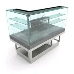 TERMINALE PER VETRINA SNACK COMBINATA REFR. STATICA / CALDO SECCO - MOD. BSCSVADTERMDX - SEMILAVORATA DA PANNELLARE - VETRI ALTI DRITTI - REFRIGERAZIONE STATICA - ALIMENTAZIONE V 230/50Hz MONOFASE - POTENZA W 1032 - CAPACITA' cm ³ 12,11 - DIM. Cm L 152,1 