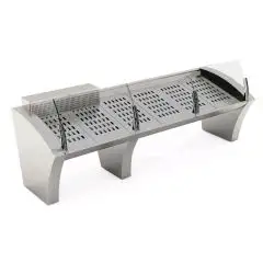 BANCO REFRIGERATO PER ESPOSIZIONE E VENDITA PESCE E MITILI - Mod SAIL - Refrigerazione con serpentina a contatto - Temperatura -1° / +4° C - Dimensioni cm L 293,7 x P 107,3 x 119,6 h