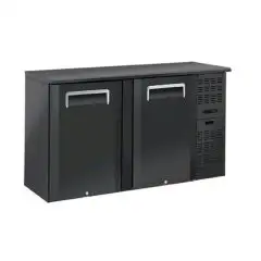 FRIGORIFERO RETRO BAR PER BIBITE - Mod. QB 200 - Temperatura +2°/+8°C - Capacità lt. 315 - Alimentazione MONOFASE V230/1 - Potenza W 224 - Dimensioni cm. L 146 x P 51,5 x h 86 - Peso Kg. 91