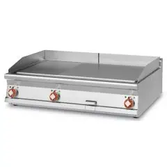 Fry Top elettrico professionale da banco piastra 2/3 liscia 1/3 rigata cromata superchrome Allforfood FTLRT/912ETS linea ELLE