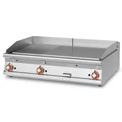 Fry Top a gas professionale da banco piastra 2/3 liscia 1/3 rigata in acciaio inox Allforfood FTLRT/712G3 linea ELLE