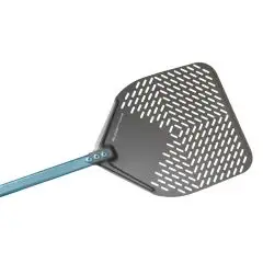 Pala Pizza Rettangolare Forata  in Alluminio Anodizzato in Ossido Duro - GI.METAL Linea EVOLUZIONE - Codice E-37RF - Dimensioni cm 36x36 - Altezza  190 - Imballo confezione da n. 1 Unità