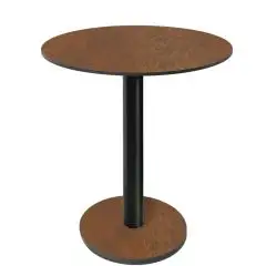 Tavolo con piano rotondo - finitura copper - Colonna color nero - Modello 227-HPR-403 - con base H 73 cm
