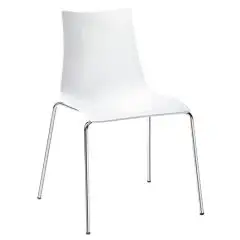 SEDIA ZEBRA ANTISHOCK - MOD. 2273 - STRUTTURA A 4 GAMBE IN ACCIAIO TUBOLARE CROMATO - SCOCCA IN POLICARBONATO - PER USO INTERNO - IMPILABILE -  - DIM. cm L 54 x P 52 x H 81 - NORMA CE