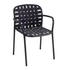 POLTRONCINA YARD - MOD. 501 - STRUTTURA IN ALLUMINIO VERNICIATO - SEDUTA E SCHIENALE: CINGHIE ELASTICHE - PER USO INTERNO/ESTERNO - DIM. cm L 58 x P 55 x H 81 - NORMA CE
