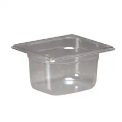 Vasca  1/6  in Policarbonato - INOXMACEL Linea GASTRONORM POLICARBONATO - Codice P 16100 - Dimensioni cm 17.6x16.2 - Altezza cm 10 - Imballo confezione da n. 1 Unità