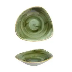 Coppetta Triangolare Samphire Green - CHURCHILL Linea STONECAST - Codice SSGSTRB61 - Diametro 15,3 cm - Imballo confezione da n. 12 Unità