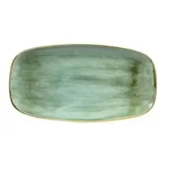 Piatto Rettangolare Samphire Green - CHURCHILL Linea STONECAST - Codice SSGSXO111 - Dimensioni cm 29.5x15 - Imballo confezione da n. 12 Unità
