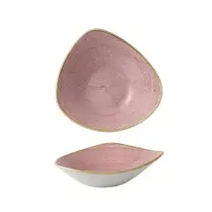 Piatto Fondo Triangolare Petal Pink - CHURCHILL Linea STONECAST - Codice SPPSTRB61 - Diametro 15,3 cm - Imballo confezione da n. 12 Unità