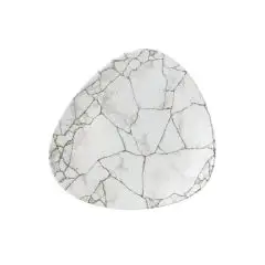 Piatto Piano Triangolare Agate Grey - CHURCHILL Linea STUDIO PRINTS KINTSUGI - Codice KTAGTR101 - Diametro 26,5 cm - Imballo confezione da n. 12 Unità