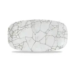 Piatto Rettangolare Agate Grey - CHURCHILL Linea STUDIO PRINTS KINTSUGI - Codice KTAGXO141 - Dimensioni cm 35x18.5 - Imballo confezione da n. 6 Unità