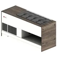 MODULO PANORAMA BAR SHARING - MOD. 2000 PANORAMA 1T - 1 TEMPERATURA - N. 10 o 8 POZZETTI IN BASE AL MODELLO - SENZA RISERVA - DIMENSIONI cm L 200 x P 73,4 x h 97