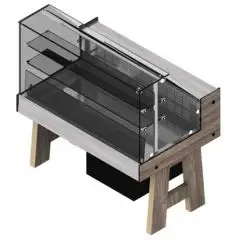 VETRINA SNACK MIX COMBINATA REFR. STATICA/ CALDO SECCO BAR SHARING - MOD. MIX FS_CS VAD - VETRI ALTI DRITTI - REFRIGERAZIONE STATICA - TEMP. &deg;C +4/+8 /CALDO SECCO 80 C&deg;- UNITA' CONDENSATRICE INCORPORATA - DIM. Cm P 80,3 x H 135 - PROFONDITA' PIANO ESPOSIT