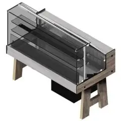 VETRINA SNACK MIX COMBINATA REFR. VENTILATA/ CALDO SECCO BAR SHARING - MOD. MIX FV_CS VAD - VETRI ALTI DRITTI - REFRIGERAZIONE VENTILATA - TEMP. &deg;C +4/+8 /CALDO SECCO 80 C&deg;- UNITA' CONDENSATRICE INCORPORATA - DIM. Cm P 80,3 x H 135 - PROFONDITA' PIANO ESP