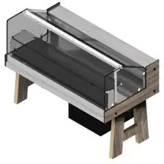 VETRINA SNACK MIX REFRIGERATA BAR SHARING - MOD. MIX FV VBD - VETRI BASSI DRITTI - REFRIGERAZIONE VENTILATA - TEMP. &deg;C +4/+8 - UNITA' CONDENSATRICE INCORPORATA - DIM. Cm P 80,3 x H 115 - PROFONDITA' PIANO ESPOSITIVO: 60,5 CM