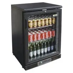 ESPOSITORE REFRIGERATO IN LAMIERA VERNICIATA E ALLUMINIO - PER BIBITE - Mod. G-BC1PB - VENTILATO - CAPACITA' Lt 140 - N. 1 PORTA VETRO - TEMPERATURA +2°/+8°C - Dim. cm L 60,2 x P 53,5 x h 92 - Norma CE