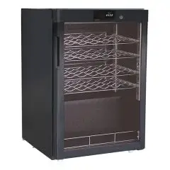 ESPOSITORE REFRIGERATO PER VINO - Mod. G-BJ118 - Capacità bottiglie N. 24 da lt 0,75 - Temperatura differenziata a seconda dei ripiani - Temperatura +5/+18 °C - Potenza W 77 - Alimentazione monofase 230V/1/50Hz - Dimensioni cm L 60 x P 60,3 x 86 h - Norma