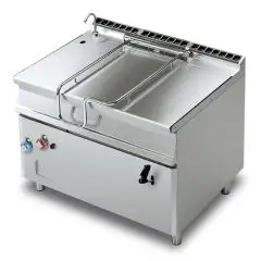 BRASIERA A GAS RIBALTABILE MANUALE - MOD. BR120/912GF/I - Vasca Lt 120 - Dimensioni cm L 120 x P 90 x H 90 - Norma CE