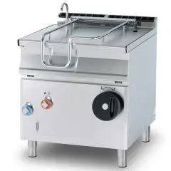 BRASIERA ELETTRICA RIBALTABILE MANUALE - MOD. BR80/98ETF/I - Vasca Lt 80 - Dimensioni cm L 80 x P 90 x H 90 - Norma CE