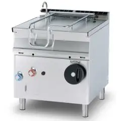 BRASIERA A GAS RIBALTABILE MANUALE - MOD. BR80/98GF/I - Vasca Lt 80 - Dimensioni cm L 80 x P 90 x H 90 - Norma CE