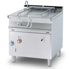 BRASIERA ELETTRICA RIBALTABILE AUTOMATICA - MOD. BRM80/98ETF/I - Vasca Lt 80 - Dimensioni cm L 80 x P 90 x H 90 - Norma CE