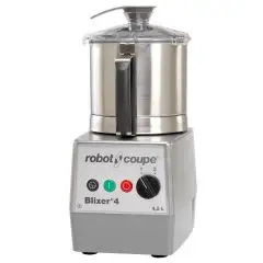 BLIXER CUTTER OMOGENEIZZATORE DA BANCO - Mod. BLIXER 4 - Capacità vasca in ACCIAIO INOX lt 4,5 - Numero porzioni: da 2 a 15 (porzioni da 200 gr) - 2 velocità - Potenza W 1000 - Dimensioni cm L 24,2 x P 30,4 x 44,4h