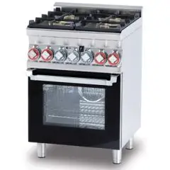 Cucina a gas 4 fuochi con forno elettrico multifunzione Allforfood CFM4/66GEM linea ELLE