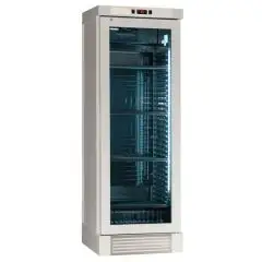 VETRINA REFRIGERATA PER VINO - Mod. ENY 420 N WHITE - STATICO - TEMPERATURA °C +4/+18 - N. 1 PORTA IN VETRO - STRUTTURA IN LEGNO FRASSINO SBIANCATO - CAPACITA' LORDA Lt. 382 - CAPACITA' NETTA Lt. 342 - POTENZA W 230 - ALIMENTAZIONE 220/50Hz MONOFASE - DIM