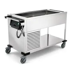 CARRELLO REFRIGERATO - MOD. COMPASS REF - STRUTTURA IN ACCIAIO INOX - ADATTO PER CONTENITORI GN 1/1 fino H cm 20 - REFRIGERAZIONE STATICA - ALIMENTAZIONE MONOFASE 230V/1/50Hz - NORMA CE