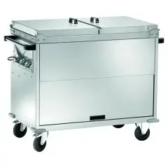 CARRELLO TERMICO BAGNOMARIA - MOD. TD 2 - Struttura in acciaio inox - Vasca a doppia parete con rubinetto - Termostato regolabile +30°/+90° C - Alimentazione 230V/1/50-60Hz
