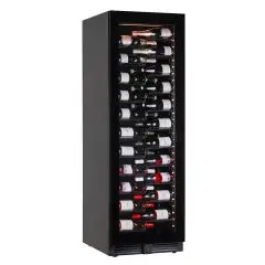 VETRINA REFRIGERATA PER VINO - Mod. EY180I1VD NL - VENTILATO - TEMPERATURA °C +2/+20 - N. 1 PORTA IN VETRO - STRUTTURA IN LAMIERA VERNICIATA NERA - CAPACITA' LORDA Lt. 438 - POTENZA W 130 - ALIMENTAZIONE 220/50Hz MONOFASE - DIMENSIONI cm L 59,5 x P 69 x H