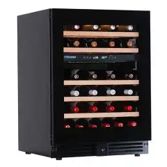VETRINA REFRIGERATA PER VINO - Mod. EY46I2VD NL - VENTILATO - TEMPERATURA °C +12/+20 / +2/12 °C - N. 1 PORTA IN VETRO - STRUTTURA IN LAMIERA PREVERNICIATA - CAPACITA' LORDA Lt. 148 - CAPACITA' NETTA Lt. 143 - POTENZA W 95 - ALIMENTAZIONE 220/50Hz MONOFASE