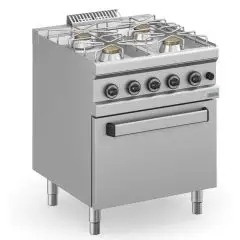 Cucina a gas 4 fuochi con forno a gas Dexion DXMFB77FGXL linea DEX