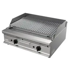 GRIGLIA A PIETRA LAVICA A GAS DA BANCO - MOD. G7DV2DD - Potenza kW 16 - Dimensioni: cm L 80 x P 70 x H 27 - Norma CE