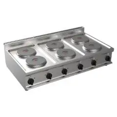 Piano cottura elettrico 6 piastre tonde Allforfood G7GWEV6DD linea SIMPLE