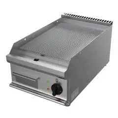 Fry Top elettrico professionale da banco piastra rigata in acciaio Allforfood G7NUP1DDT linea SIMPLE